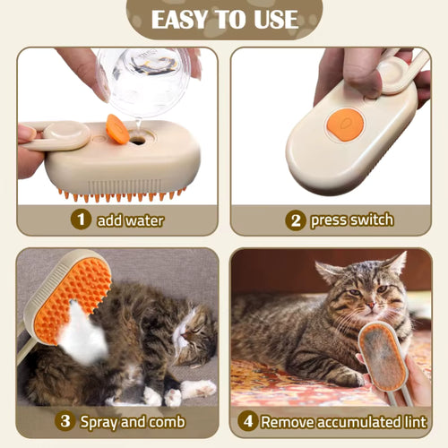 Cat Steamer Brush for Massaging & Grooming
